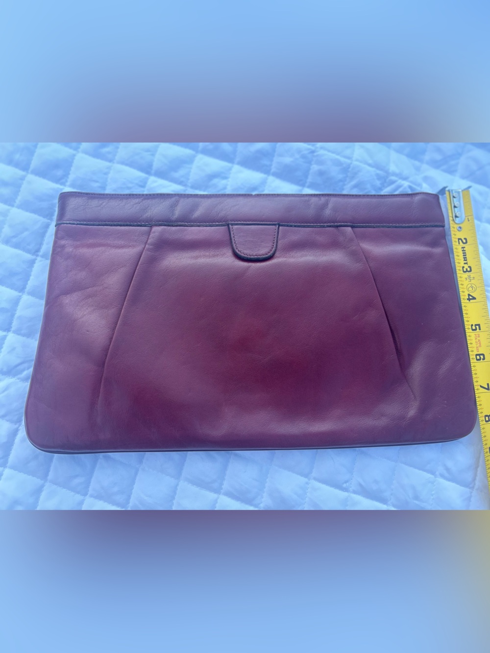 Vintage Burgundy Leather Aigner Clutch - Picture 5 of 14